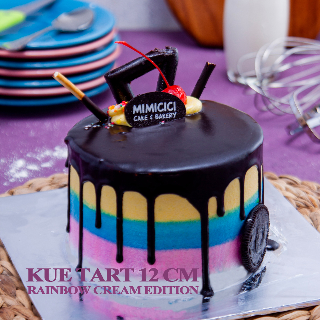 Kue Ulang Tahun 12 cm Rainbow  Drip Cake
